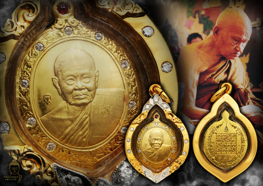 LP Tim Wat Phra Khao BE2542 Rian Choufa Pure Gold Pim Lek