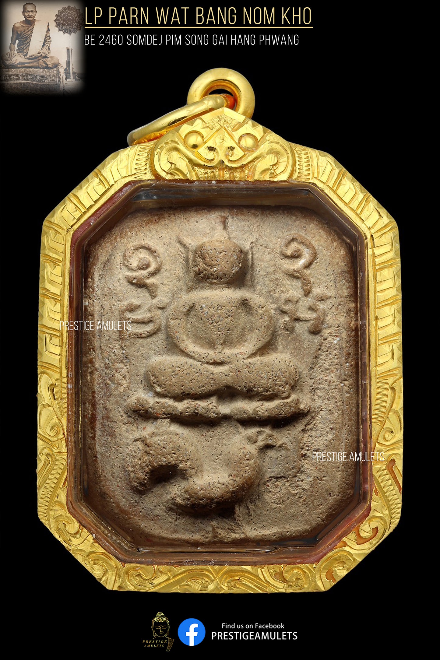 LP Parn Wat Bang Nom Kho BE2460 Somdej Pim Song Gai Hang Phwang