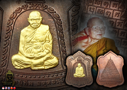 LP Tim Wat Phra Khao BE2541 Rian Soom Rakhang Nawa Gold Mask (Hand Yant)