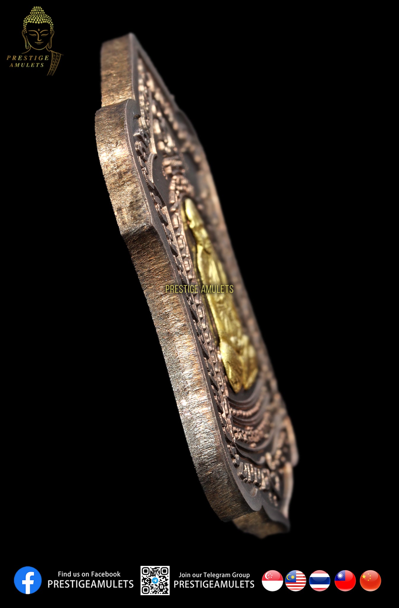 LP Tim Wat Phra Khao BE2541 Rian Soom Rakhang Nawa Gold Mask (Hand Yant)