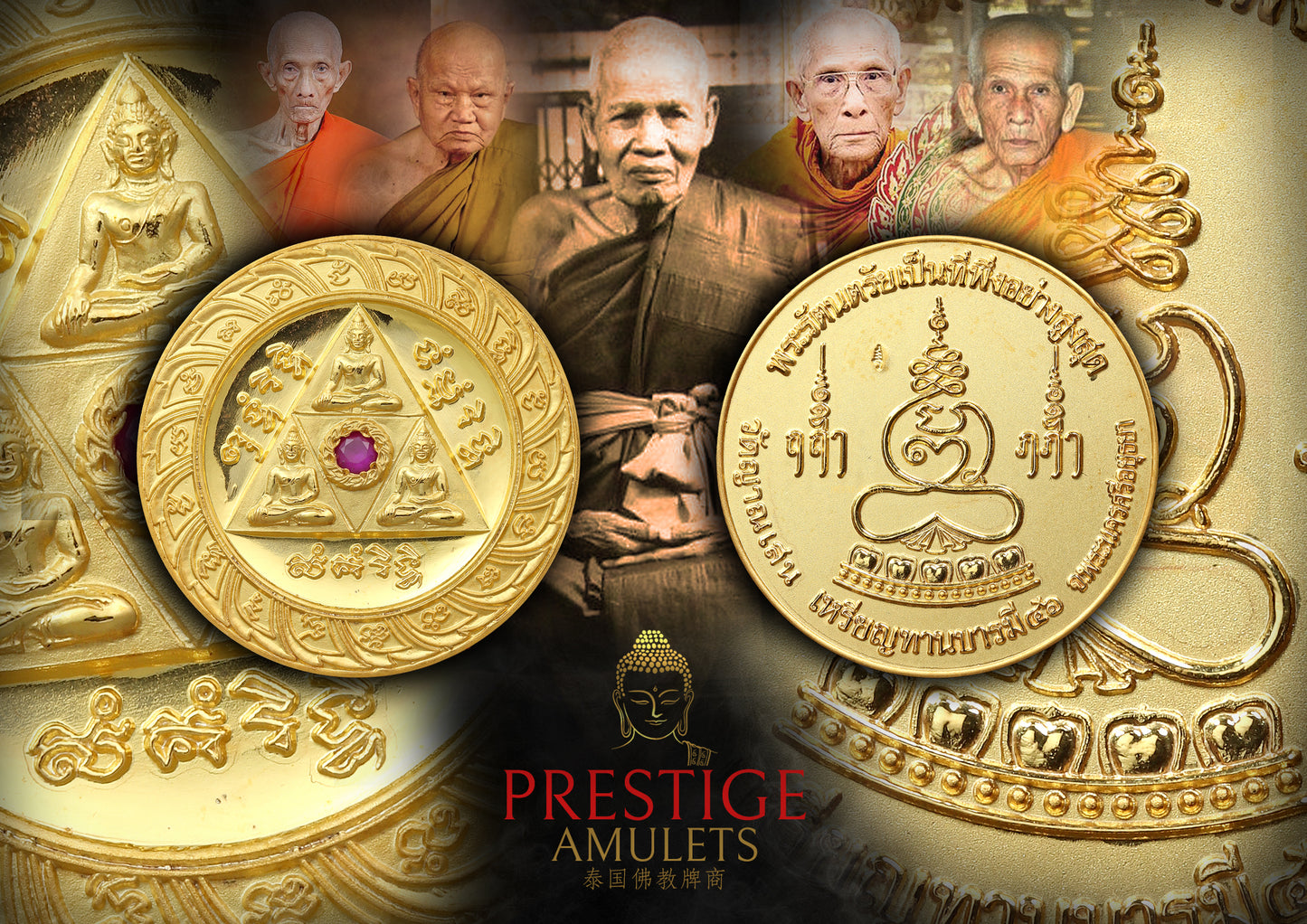 LP Chuen Wat Yannasen BE2546 Rian Thanbaramee Gold plated - 100 pieces only