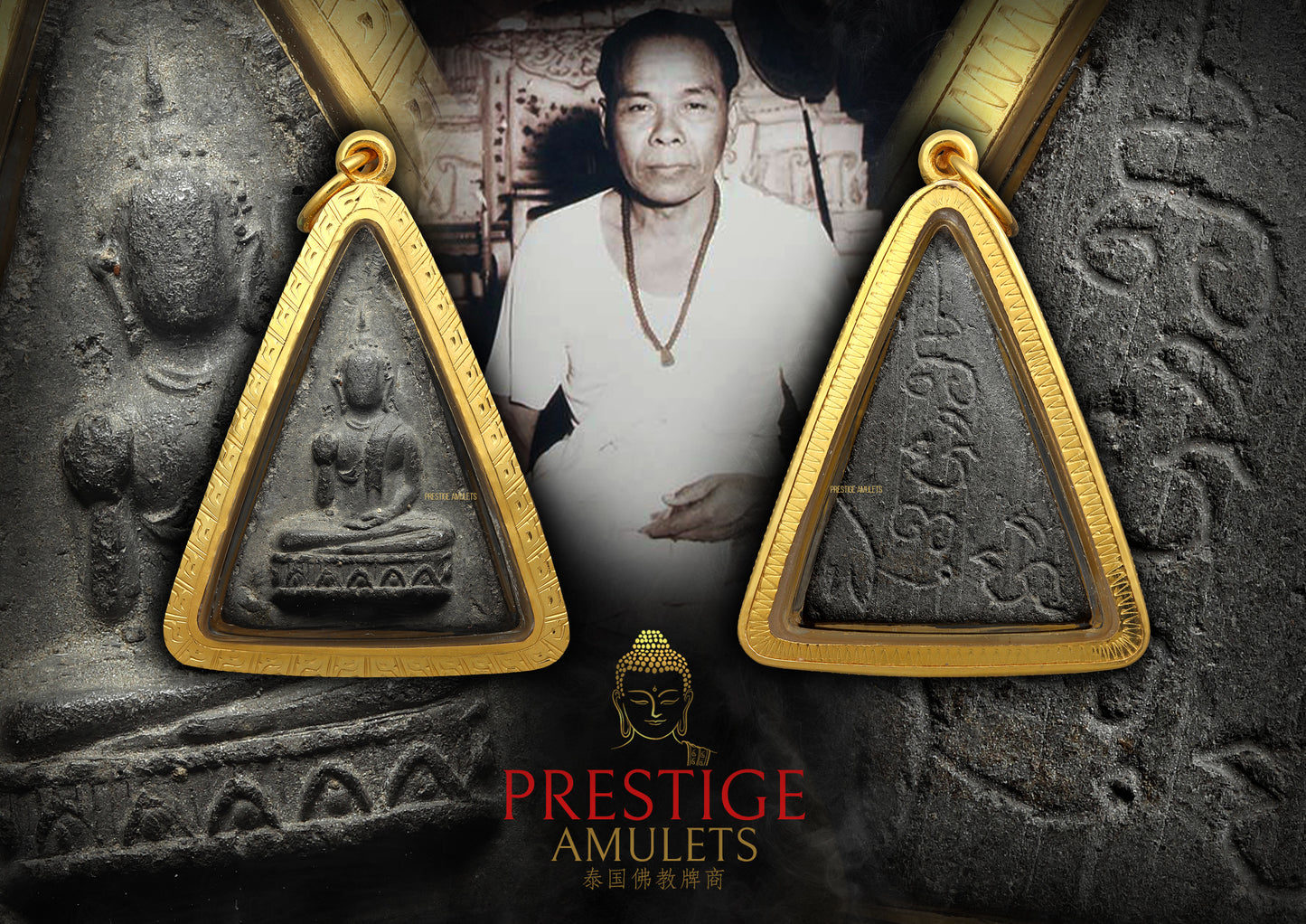 Archan Chum Chaikiri BE2497 Rare Phra Phutta Kwak w Hand yant