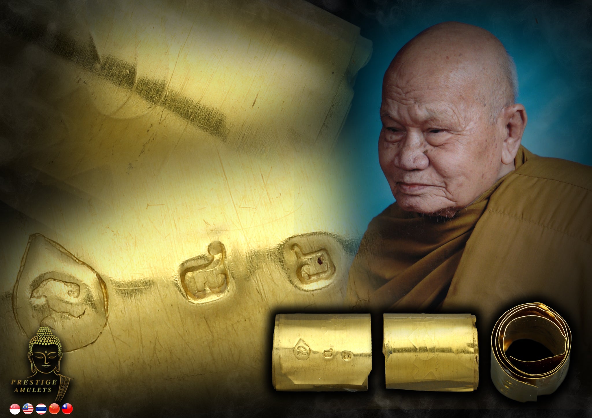 LP Tim Wat Phra Khao BE 2551 Pure Gold Tarkut loop om Roon Metta Khakh ...