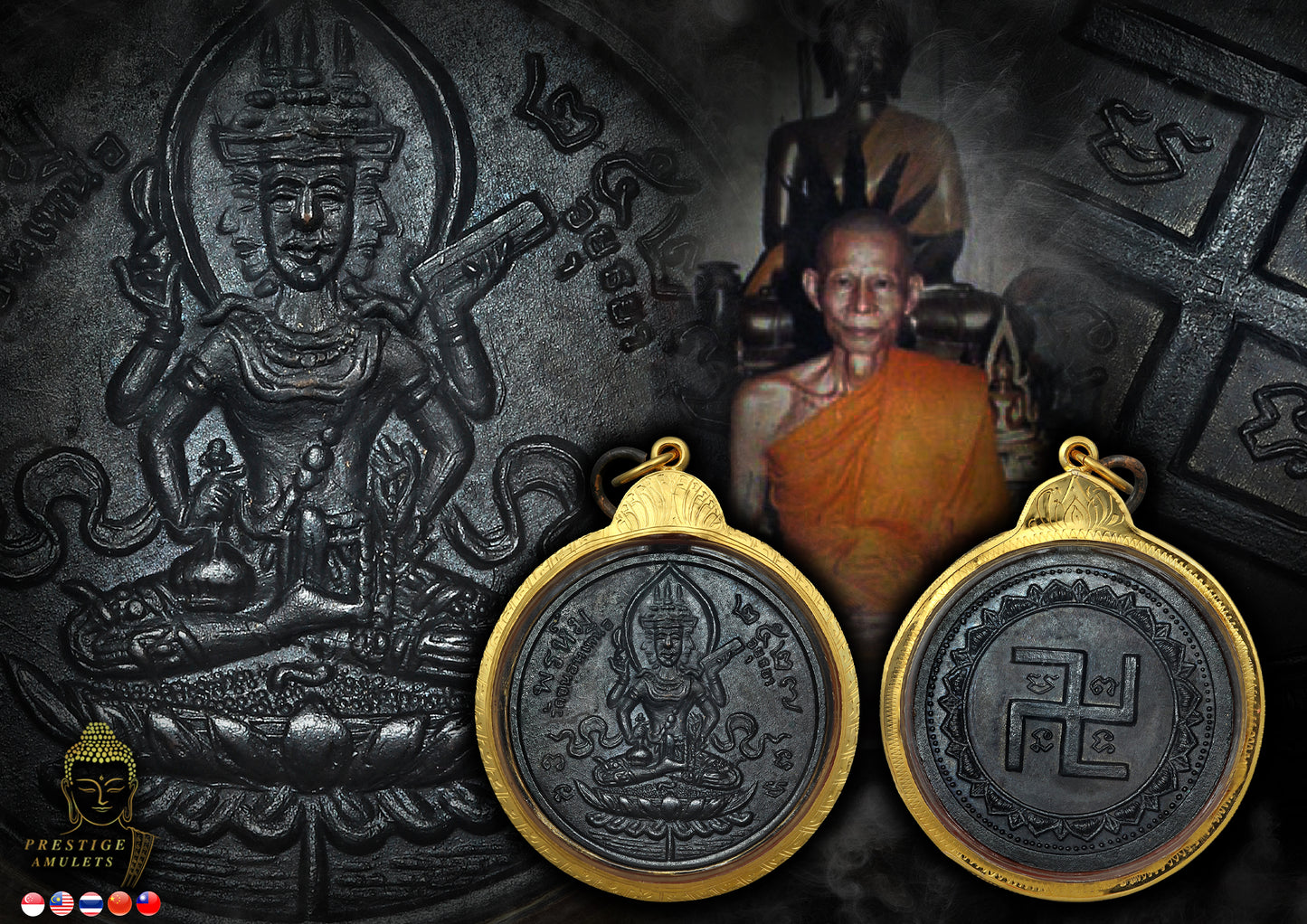 LP Phrom Wat Khanon Neur BE2527 Rian Phra Phrom Lang Yant