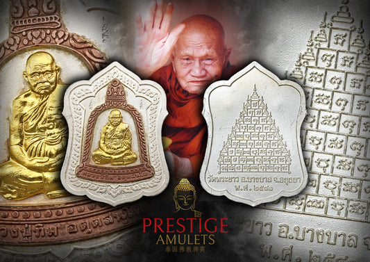 LP Tim Wat Phra Khao BE2541 Soom Rakhang silver gold mask